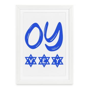 OY VEY Drôles de proverbes yiddish et juifs David Star - Affiche encadrée (27 × 37 cm) - blanc - Devant