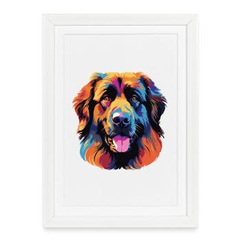 Color Explosion Dog Portrait - Framed poster (27 × 37 cm) - white - Front