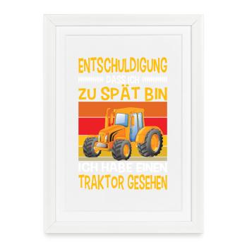 Les enfants de l’excavatrice s’équipent de conducteur d’excavatrice sur chantier - Affiche encadrée (27 × 37 cm) - blanc - Devant