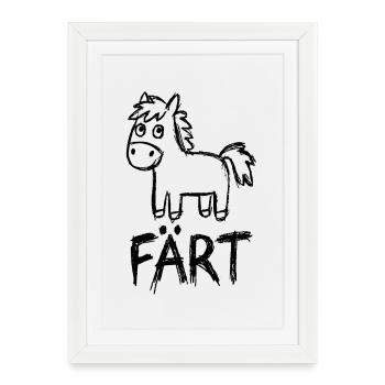 Cavalier cheval Propriétaire de chevaux FÄRT - Affiche encadrée (27 × 37 cm) - blanc - Devant