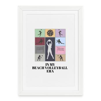 À mon époque de beach-volley - Affiche encadrée (27 × 37 cm) - blanc - Devant