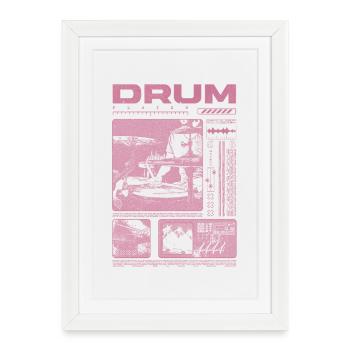 Batteur rock Drumplayer Streetwear - Affiche encadrée (27 × 37 cm) - blanc - Devant