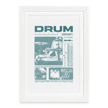 Rock Drummer Drum Player Streetwear - Framed poster (27 × 37 cm) - white - Front