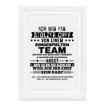 Fier patron d’une équipe bien préparée - Affiche encadrée (27 × 37 cm) - blanc - Devant