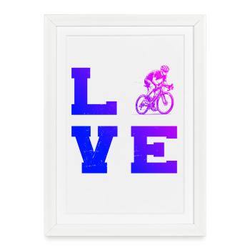 Motif vélo de route pour les vrais passionnés - Affiche encadrée (27 × 37 cm) - blanc - Devant