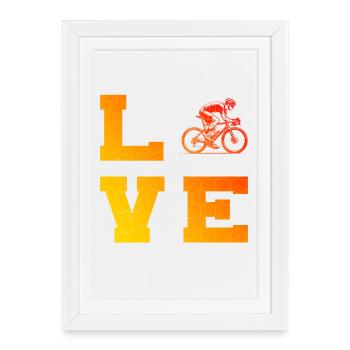 Message clair sur le vélo de route - Affiche encadrée (27 × 37 cm) - blanc - Devant