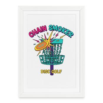 Chain Smoker Disc Golf Fun Frisbee Scene - Framed poster (27 × 37 cm) - white - Front