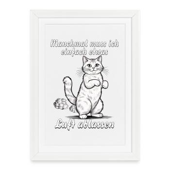 CAT Deflate - Affiche encadrée (27 × 37 cm) - blanc - Devant