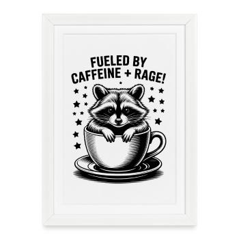 Dictons du café Caféine Cadeau drôle de café - Affiche encadrée (27 × 37 cm) - blanc - Devant