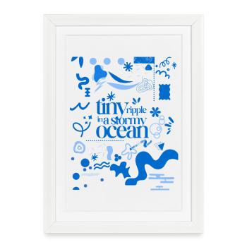 Tiny ripple in a stormy ocean (busy pattern) - Framed poster (27 × 37 cm) - white - Front