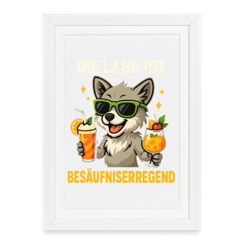 Dire l’ivresse, chien de fête - Affiche encadrée (27 × 37 cm) - blanc - Devant