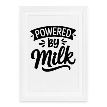 Propulsé par le lait - Affiche encadrée (27 × 37 cm) - blanc - Devant
