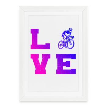 Clear road bike motif for every day - Framed poster (27 × 37 cm) - white - Front