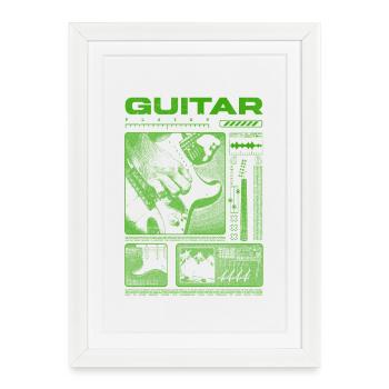 Guitar Player Rock Guitarist Streetwear Musician - Framed poster (27 × 37 cm) - white - Front