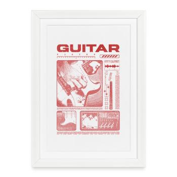 Guitar Player Rock Guitarist Streetwear Musician - Framed poster (27 × 37 cm) - white - Front