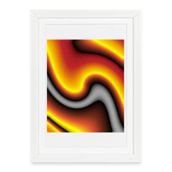 Jeu de couleurs de la vague de lave - Affiche encadrée (27 × 37 cm) - blanc - Devant