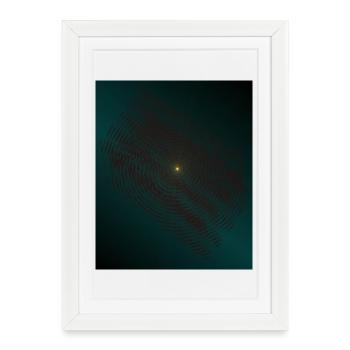 Spirale de lutte turquoise au centre - Affiche encadrée (27 × 37 cm) - blanc - Devant