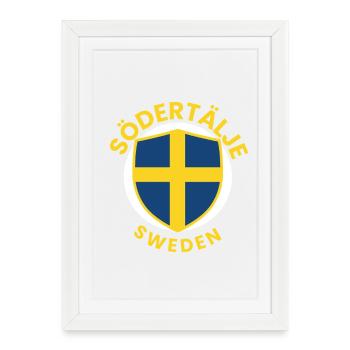 Swedish Shield Flag Logo - Framed poster (27 × 37 cm) - white - Front