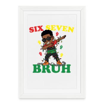 Six sept frères qui dabbent Juneteenth garçons afro garçons - Affiche encadrée (27 × 37 cm) - blanc - Devant