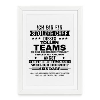 Fier patron de cette grande équipe - Affiche encadrée (27 × 37 cm) - blanc - Devant