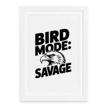 Mode Oiseau : Sauvage - Affiche encadrée (27 × 37 cm) - blanc - Devant