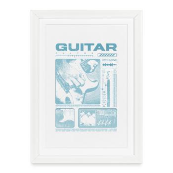 Guitar Player Rock Guitarist Streetwear Musician - Framed poster (27 × 37 cm) - white - Front