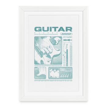 Guitar Player Rock Guitarist Streetwear Musician - Framed poster (27 × 37 cm) - white - Front