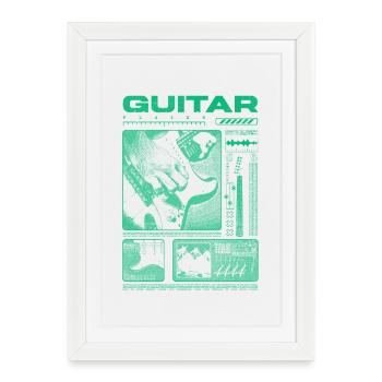Guitariste Guitariste Rock Musicien streetwear - Affiche encadrée (27 × 37 cm) - blanc - Devant
