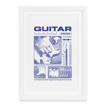 Guitariste Guitariste Rock Musicien streetwear - Affiche encadrée (27 × 37 cm) - blanc - Devant