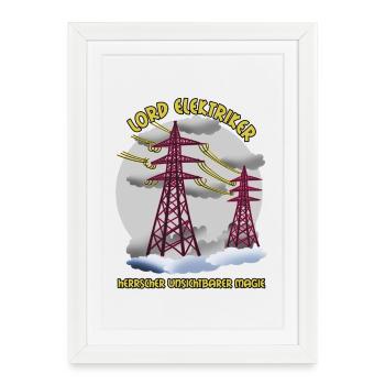 Seigneur Électricien : Magie Invisible - Affiche encadrée (27 × 37 cm) - blanc - Devant