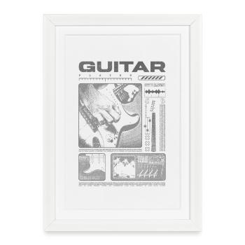 Guitariste Guitariste Rock Musicien streetwear - Affiche encadrée (27 × 37 cm) - blanc - Devant