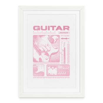 Guitariste Guitariste Rock Musicien streetwear - Affiche encadrée (27 × 37 cm) - blanc - Devant