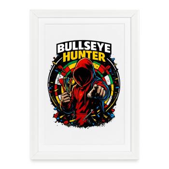 Chasseur de cible à fléchettes - Affiche encadrée (27 × 37 cm) - blanc - Devant
