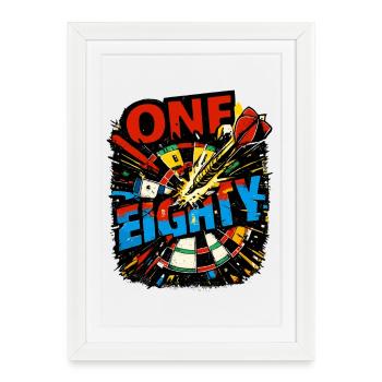 Fléchette Cent Quatre-vingts - Affiche encadrée (27 × 37 cm) - blanc - Devant