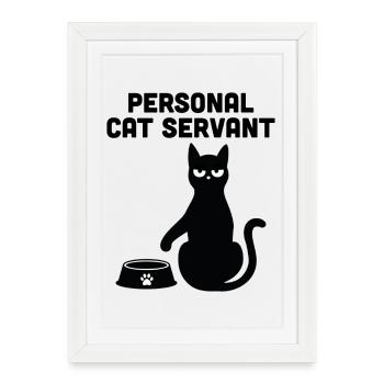 Personal Cat Servant - Framed poster (27 × 37 cm) - white - Front