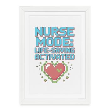 Infirmier en soins intensifs en mode soins intensifs en soins intensifs sauvants - Affiche encadrée (27 × 37 cm) - blanc - Devant