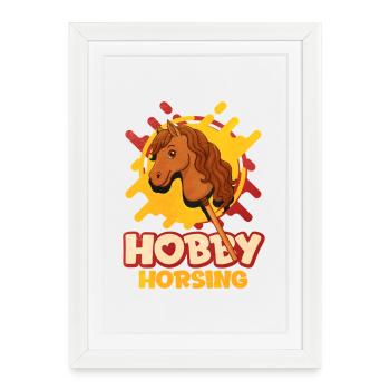 Cheval Pop Art de Cavalerie Hobby - Affiche encadrée (27 × 37 cm) - blanc - Devant
