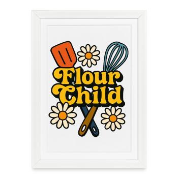 L’Art de la Cuisson Enfant de la Farine - Affiche encadrée (27 × 37 cm) - blanc - Devant