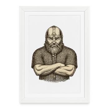 Viking Viking Legend Sailor Odin Raven Fighter - Framed poster (27 × 37 cm) - white - Front