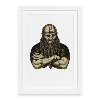 Viking Viking Legend Sailor Odin Raven Fighter - Framed poster (27 × 37 cm) - white - Front