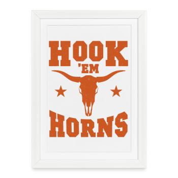 Crochet Em Horns Design du Crâne de taureau - Affiche encadrée (27 × 37 cm) - blanc - Devant