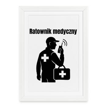 Medical Caregiver with First Aid Kit - Framed poster (27 × 37 cm) - white - Front