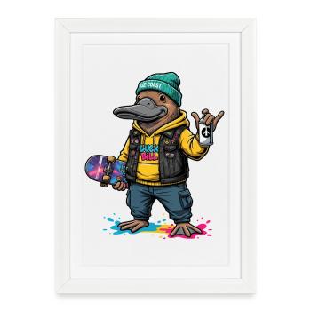 Duck Bill Street Punk Hoodie - Framed poster (27 × 37 cm) - white - Front