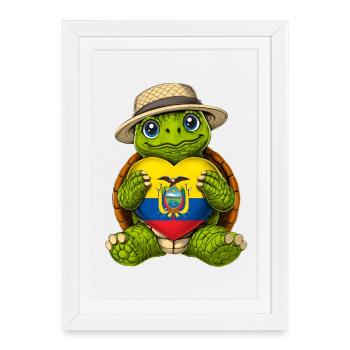 Ecuadorian Tortoise - Framed poster (27 × 37 cm) - white - Front
