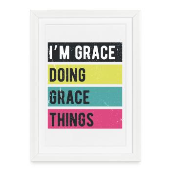I’m Grace Doing Grace Things Retro Colors - Framed poster (27 × 37 cm) - white - Front