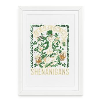 Squelette Leprechaun Squelette - Affiche encadrée (27 × 37 cm) - blanc - Devant