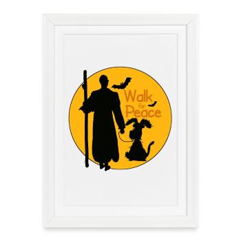 Slogan de la Marche pour la Paix - Affiche encadrée (27 × 37 cm) - blanc - Devant