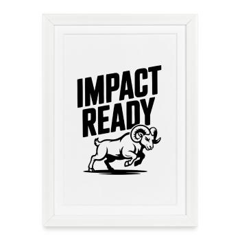 Prêt à l’impact - Affiche encadrée (27 × 37 cm) - blanc - Devant