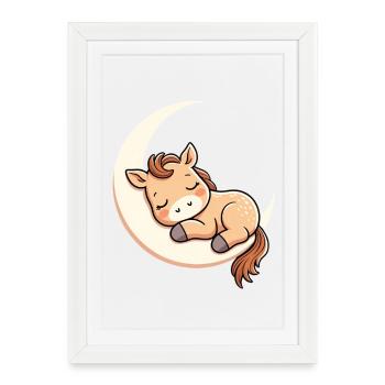 Rêve câlin du Moon Pony - Affiche encadrée (27 × 37 cm) - blanc - Devant