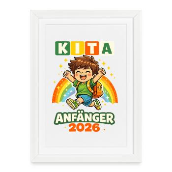 Kita Beginner 2026 Start of School Motif - Framed poster (27 × 37 cm) - white - Front